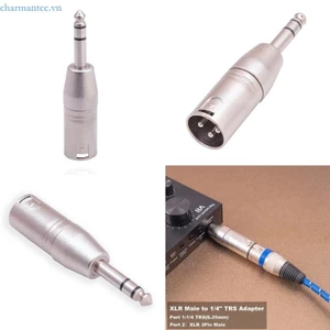 Charmantcc1 Nam 1 4 inch 6 35mm sang Nam Bộ chuyển đổi XLR 3 chân Đầu nối Jack âm thanh nổi