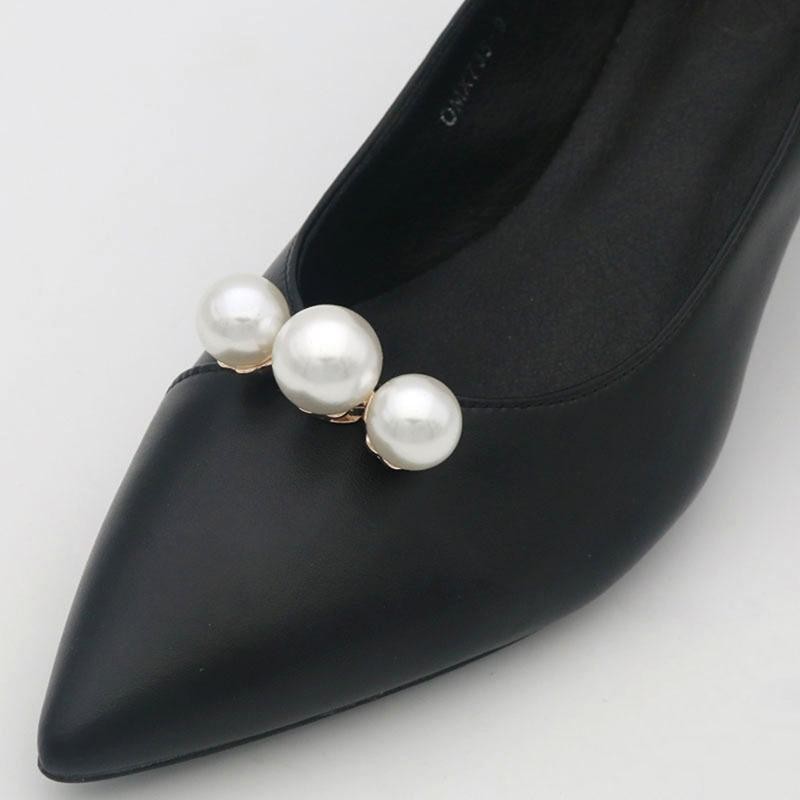 Tmoy 1 Kẹp Giày Nữ Ngọc Trai Kẹp Trang Trí Nữ Có Thể Tháo Rời Giày Charm Khóa TCM