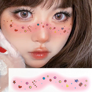 [Random1pc] Nhãn dán hình xăm mặt Giáng sinh - Đề can hình xăm hình ông già Noel nai sừng tấm chống nước - Đề can hình xăm giả trang điểm - Hình xăm giả thực tế - Sản phẩm trang trí Giáng sinh