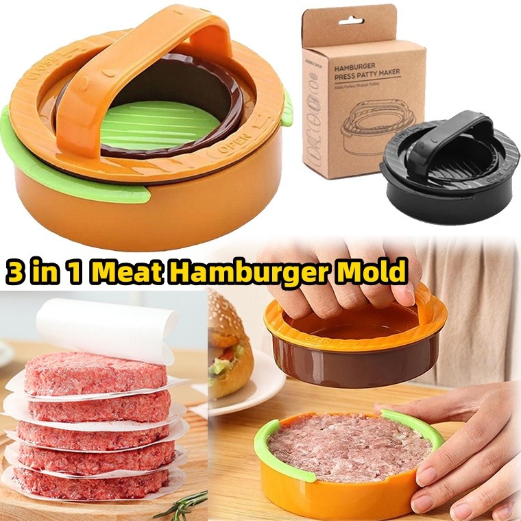 2 Khuôn Thịt Burger 3 Trong 1 Thịt Chống Dính Hamburger Khuôn Báo Chí Tiện Ích Nhà Bếp Làm Patty Cho Nhồi Bông Thanh Trượt BBQ Nướng Dụng Cụ Nhà Bếp