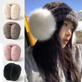 INENK Bông tai có thể gập lại, Bịt tai sang trọng ấm áp mùa đông di động, Máy sưởi tai mềm mại ngoài trời cho nam giới nữ