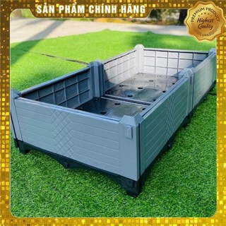 Chậu lắp ghép nhựa HDPE/PP 100x50x23cm: Thẩm mỹ, kết cấu chắc, dễ lắp đặt, phù hợp mọi cây trồng.