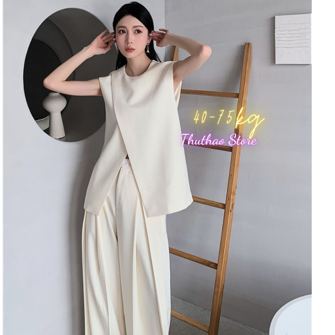 Set Đồ Nữ 2 Chi Tiết, Thiết Kế Độc Lạ Áo Vạt Chéo Phong Cách Cá Tính Năng Động Đi Làm, Đi Chơi Có Bigsize