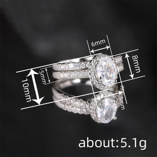 Bộ 2 Mảnh Bạc S925 Nhẫn Zircon Trang Sức Thời Trang Đơn Giản Quà Tặng Nữ
