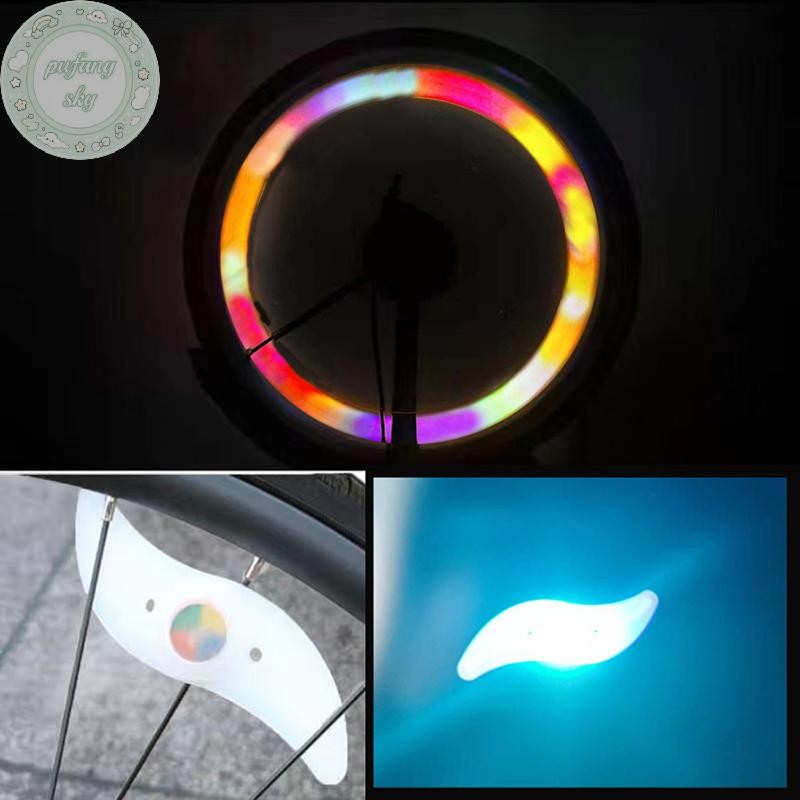 PUSKY Xe Đạp Bánh Xe Nói Đèn Lốp Đèn 3 Chế Độ LED Chống Nước Xe Đạp Cảnh Báo An Toàn Dễ Dàng Lắp Đặt Phụ Kiện Với VN