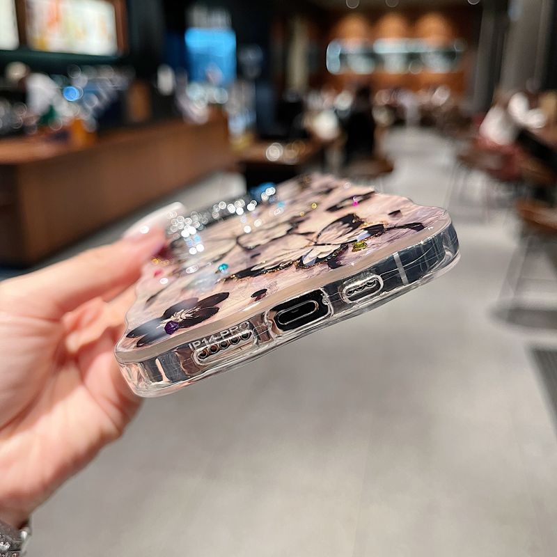 Dành Cho iPhone 16 Pro Max 15 14 Plus Ốp Điện Thoại Họa Tiết Bướm Nhiều Màu Sắc Thời Trang Có Giá Đỡ Chức Năng Vòng Ống Kính Cho iPhone 11 12 13 14 15 16 Pro Max Silicon Mềm Chống Sốc
