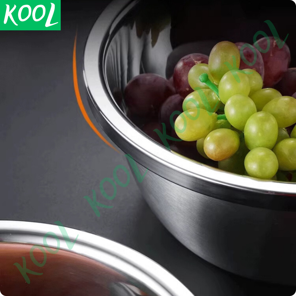 Thau inox đa năng KOOL RB20118 chậu rổ inox, thao trộn rửa rau nhiều size