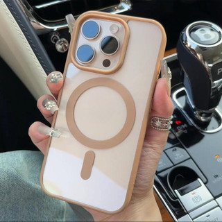 Ốp lưng Acrylic trong suốt màu vàng sa mạc mới tương thích cho iPhone 16 Pro MAX 15 14 13 12 11 Pro MAX 14plus 15plus 16plus 12 / 13mini XR X XS MAX có vỏ bảo vệ chống sốc từ tính