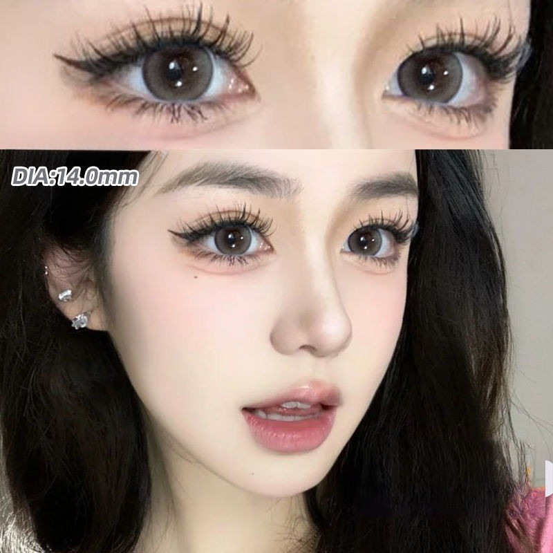 1 cặp Kính áp tròng cho người cận thị nửa năm 14.0mm14.2mm 14.5mm kính áp tròng mềm đôi mắt đầy màu sắc Thoải mái cho mắt Hộp 1102