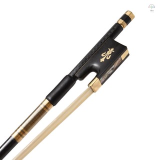 4 / 4 Violin Fiddle Nơ Sợi Carbon Tròn Dính Gỗ Mun Ếch Đuôi Ngựa Tóc Cân Bằng Tốt