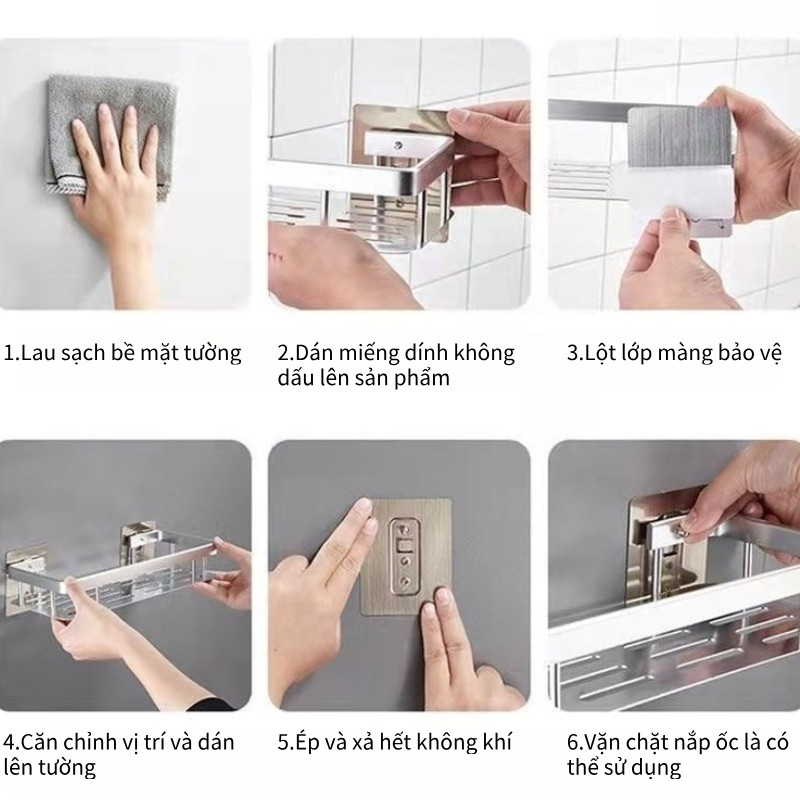 Kệ nhà tắm dán tường để，Kệ nhà tắm dán tường đựng đồ đa năng，Kệ Phòng Tắm Để Đồ Dán Tường，Chất liệu nhôm hàng không