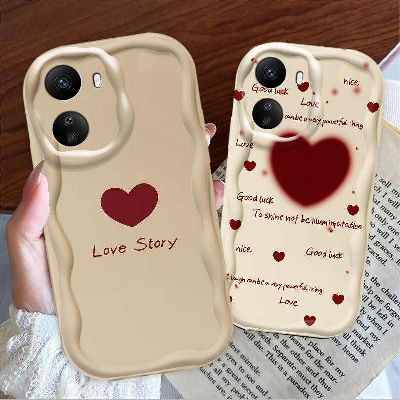 Vỏ Silicon Hoạt Hình Cho Redmi 13C / POCO C65 3D Thẩm Mỹ TPU Mềm Dễ Thương Kem Cặp Đôi Cô Gái Thư Tình Thẩm Mỹ Ốp Điện Thoại Chống Sốc