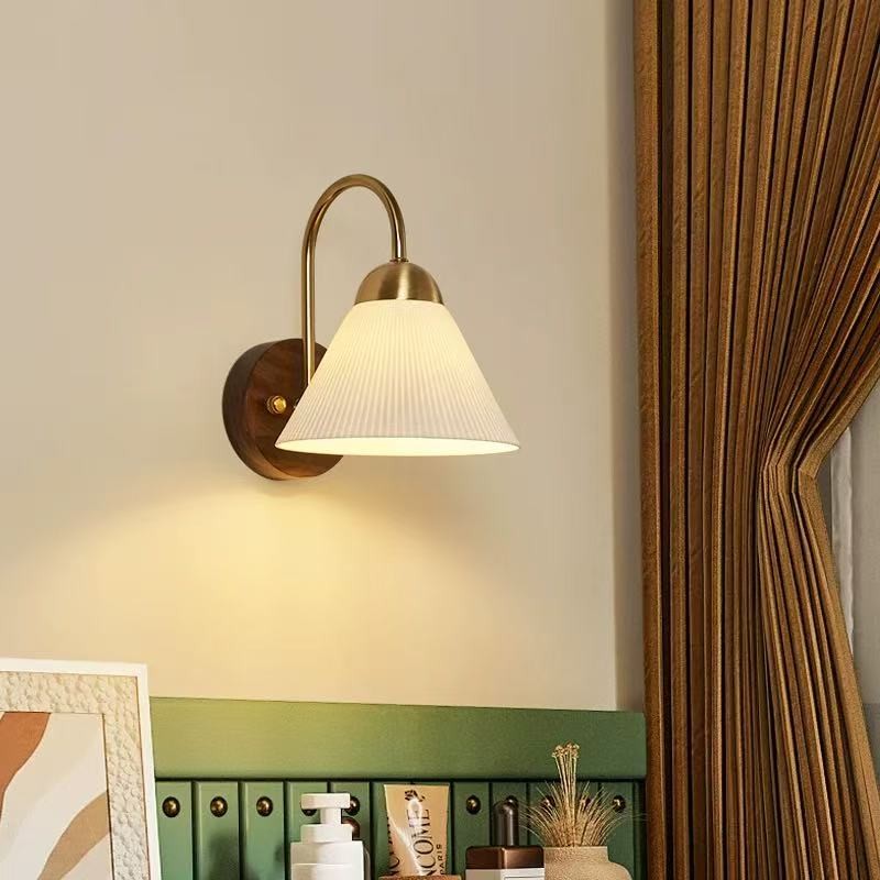 Đèn tường bằng gỗ Zen Trung Quốc mới, Đèn tường gốm Led cổ điển, Thích hợp cho cầu thang, hành lang, trang trí phòng ngủ