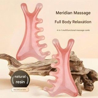 SOULSPACE Head Meridian Lược, Lược Massage kéo cơ mặt 4 trong 1, Dụng cụ mát xa mặt cạo đa chức năng