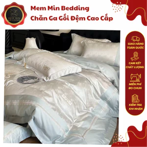 Bộ Chăn Ga Gối Chất Liệu Lụa 100s Họa Tiết Nghệ Thuật Huyền Diệu Thêu Tinh Xảo - /MemMinbedding Luxury