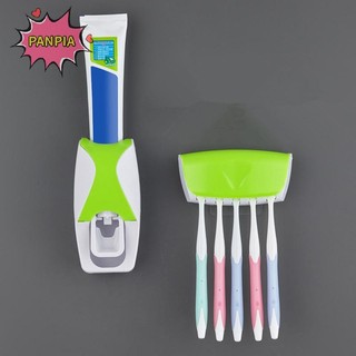 Pnpia 1 Bộ Giá Đỡ Bàn Chải Đánh Răng Với Máy Đựng Kem Đánh Răng Tự Động Treo Tường Bàn Chải Đánh Răng Giá Để Đồ & Máy Bóp Kem Đánh Răng Phòng Tắm Boutique