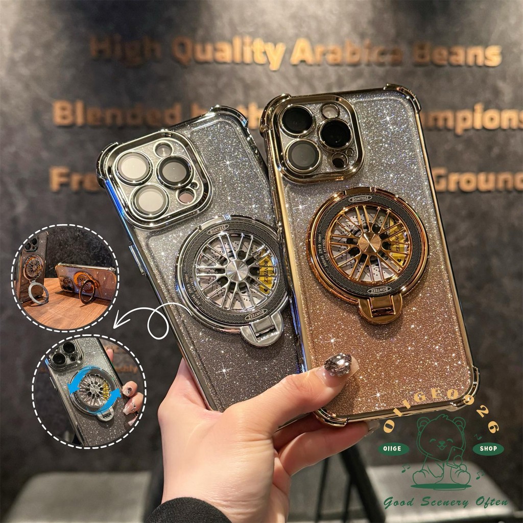 Giá đỡ từ tính con quay hồi chuyển Vỏ điện thoại iphone16 Pro Max 15 14 13 12 11 Vỏ cho vỏ iPhone Vỏ mềm silicon TPU chống sốc