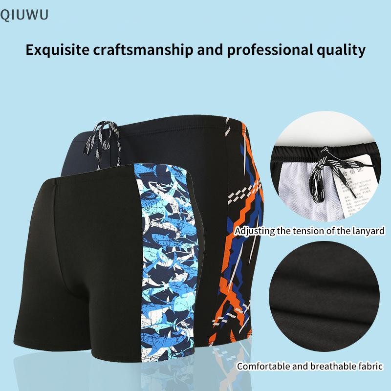 Quần Bơi QIUWU Nam Chống Mồ Hôi Người Lớn Kích Thước Lớn Nhanh Khô Boxer Quần Short Spa Đi Biển Rời Bơi.