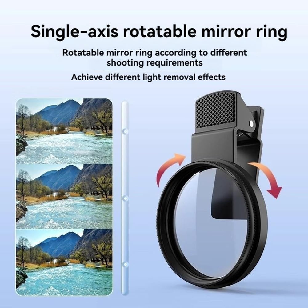 Ảnh Bộ lọc ống kính máy ảnh điện thoại Sightfelt 52mm Clip-0n Cpl, Bộ lọc phân cực tròn Tương thích với điện thoại Mostcell, Ống kính nhìn thấy, Bộ lọc nhìn thấy cho điện thoại 2