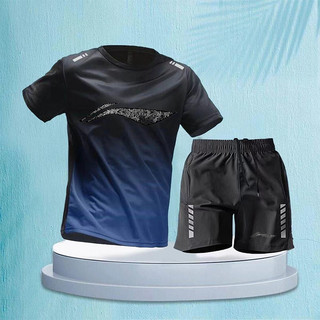 Áo sơ mi tập bóng bàn Li Ning mới thời trang dành cho nam và nữ, quần short ngắn tay thấm mồ hôi và thoáng khí Bộ đồ thể thao