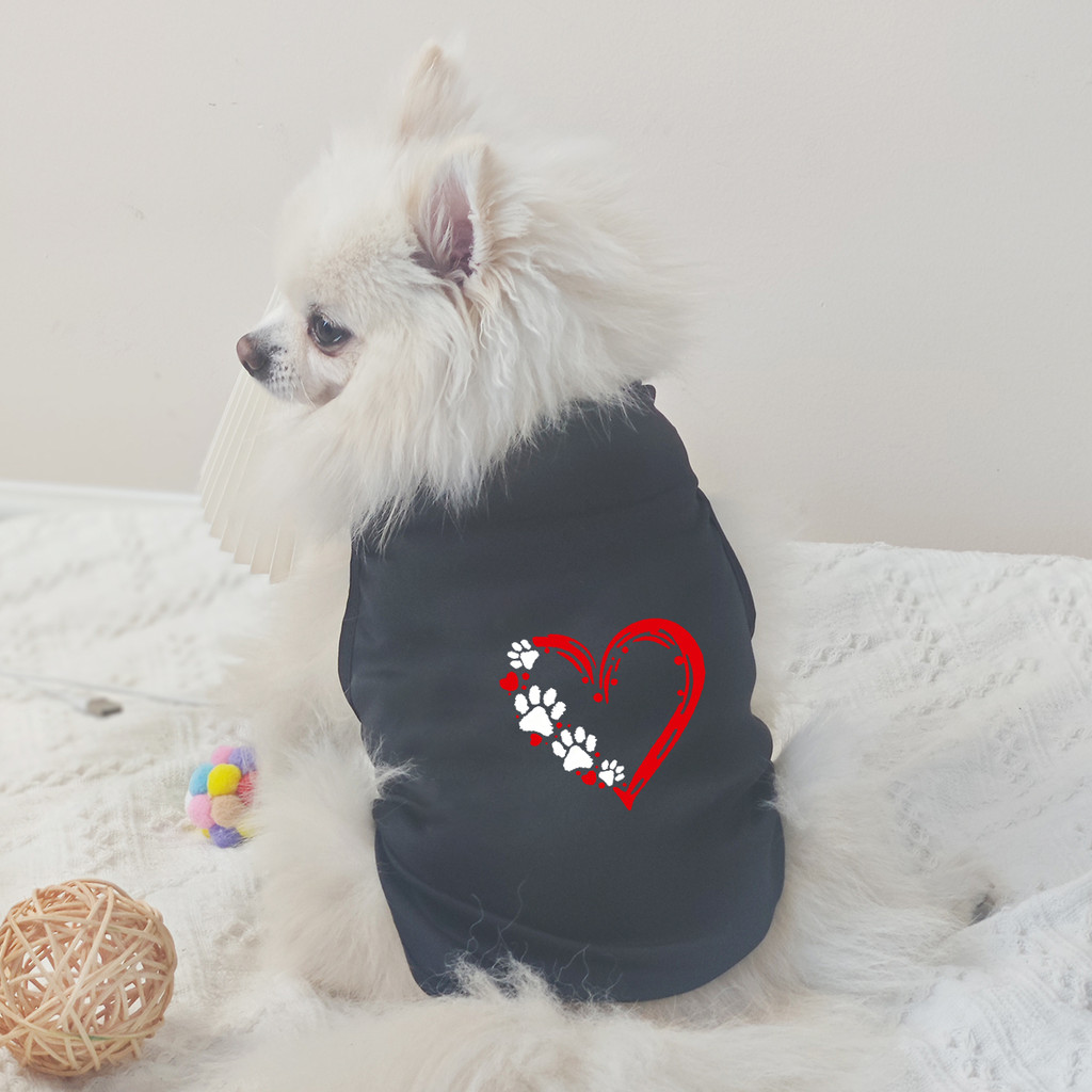 ✨ Hàng Mới Về ✨ S-2XL Thú Cưng Họa Tiết Tình Yêu In Hình Chó Áo Vest Cặp Đôi Ngọt Ngào Ngày Lễ Quần Áo Cho Chó