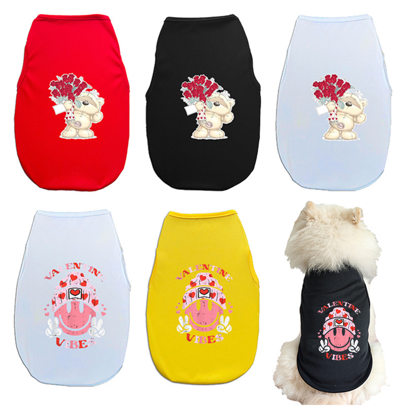 ✨ Hàng Mới Về ✨ S-2XL Gấu Cười Vui Nhộn In Hình Thoáng Khí Chó Vest Thú Cưng Xuân Hè Thoải Mái Cặp Đôi Ngày Lễ Quần Áo Cho Chó