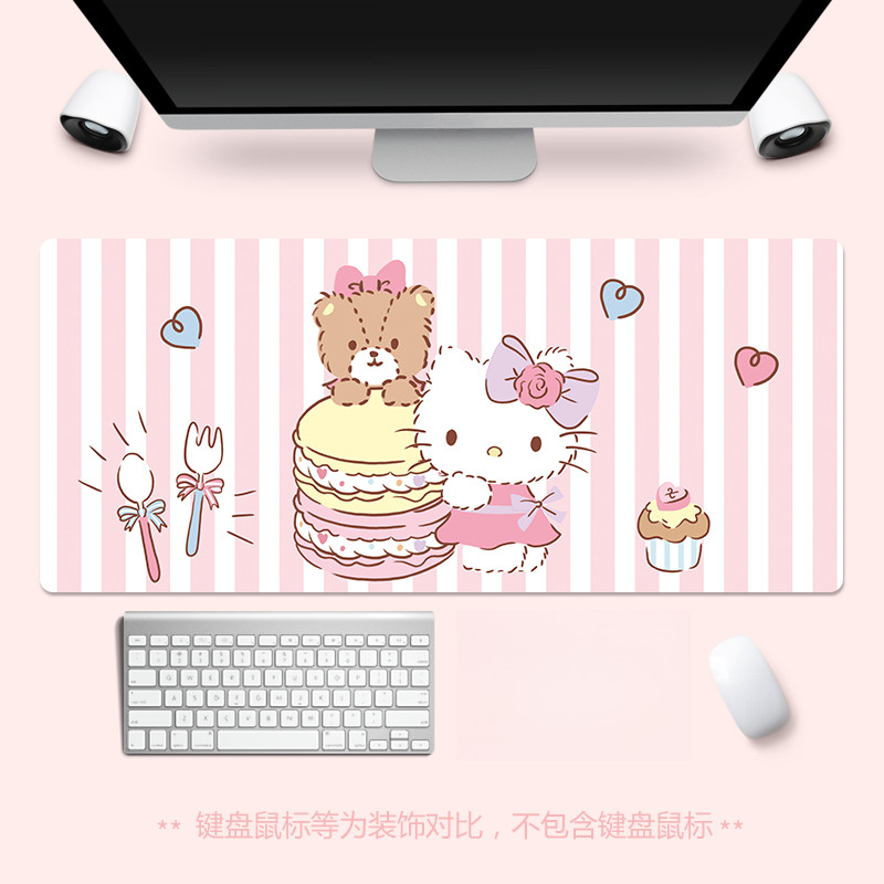 XXL Hellokitty Miếng Lót Chuột Bé Gái Hoạt Hình Dễ Thương Hello Kitty Để Bàn Thảm Tùy Chỉnh Cao Su Kawaii Bàn Phím Văn Phòng Miếng Lót