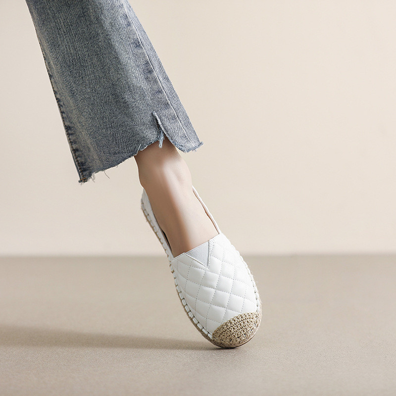 Size Lớn 35-43 Giày Nữ Slip-On Ngón Tròn Phong Cách Đơn Giản Đế Bằng Chống Trơn Trượt Thoải Mái 0420