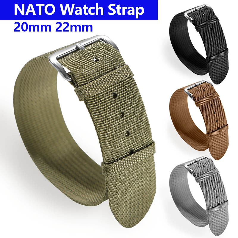 Nylon NATO Dây Đeo Đồng Hồ 20 Mm 22 Mm ZULU Nylon Dây Đồng Hồ Mỏng Thoáng Khí Đơn Một Vòng Vòng Tay Đơn Giản Vòng Tay Cho Seiko 5 Diver Lặn Nam Nữ Thể Thao