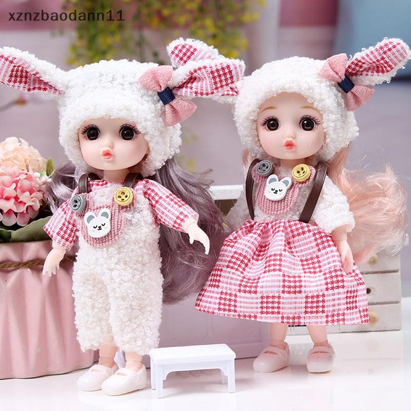 [XZNZMM] Búp bê khớp di động 16cm Búp bê DIY có quần áo mặc cho bé gái LMWU