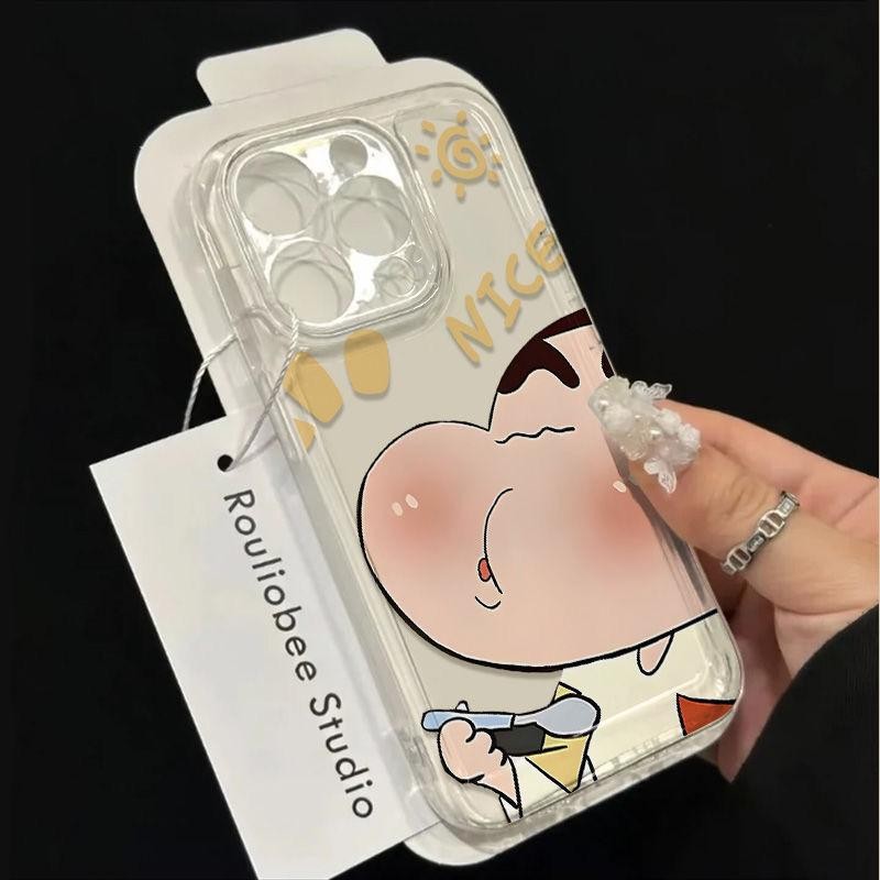 Ốp Lưng Điện Thoại Samsung Galaxy S24 S23 S22 S21 Plus Ultra S23FE S20FE S21FE J7 Prime A12 A03 A32 Dễ Thương Crayon Shinchan Anime Hoạt Hình Mềm Trong Suốt