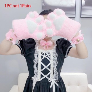 TRACEILLOIAN Găng Tay Sang Trọng, Găng Tay Móng Vuốt Mèo Mềm Mại Sang Trọng Dễ Thương, Hoạt Hình Ấm Áp Gothic Nhập Vai Găng Tay Mèo Lông Tơ Nữ
