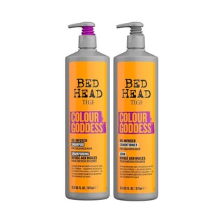 Dầu gội xả nữ chúa màu nhuộm Tigi Bed Head Colour Goddess Oil Infused 970mlx2 ( New 2021 ) [ TN ]