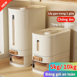 Thùng đựng gạo Myd.23, mở nắp dễ dàng, lấy gạo tự động, tiết kiệm thời gian sử dụng