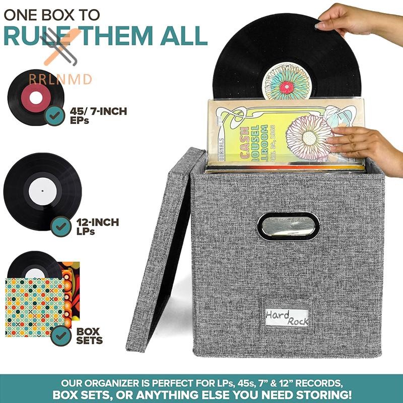 Rrlnmd 12 Inch Vinyl Ghi Lưu Trữ Hộp Có Nắp Và Tay Cầm Chống Bụi Thời Trang Và Thiết Thực LP Ghi Tổ Chức Cho Hồ Sơ MỚI