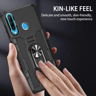 Dành Cho Huawei P30 Lite Ốp điện thoại PC Cứng Lưng Mềm TPU Edge Bảo Vệ Camera Vòng Giá Đỡ Chân Đế Chống Sốc Mỏng Bao Da