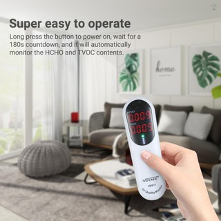 Máy dò Formaldehyde di động NOYAFA Màn hình chất lượng không khí trong nhà Màn hình HCHO và TVOC với đèn báo LED báo động âm thanh cho hệ thống HVAC gia đình