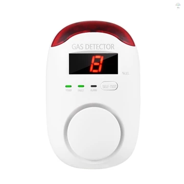 Báo động khói Loại cắm báo động khí LED Màn hình kỹ thuật số Máy dò rò rỉ khí đốt Máy dò khí mêtan có cảnh báo bằng giọng nói cho nhà bếp gia đình