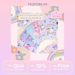 [Tết 2026] Bao Lì Xì Sanrio Chính Hãng - Họa Tiết Sắc Nét, Giấy Cứng Đẹp (Túi 5 Cái)