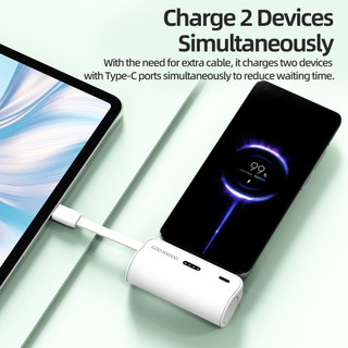 GOOJODOQ 4000mAh Mini Power Bank Sạc di động Type-C và phích cắm cho điện thoại/đồng hồ/tai nghe