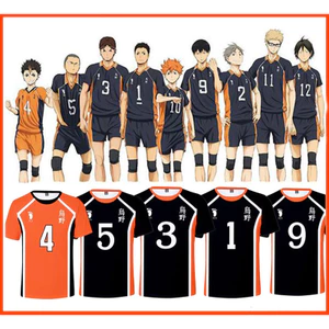 Áo thun Haikyuu Anime Cosplay Trang phục Karasuno Áo thun bóng chuyền trường trung học Đồng phục thể thao Hinata Shoyo Áo thun Haikyu Trang phục Halloween