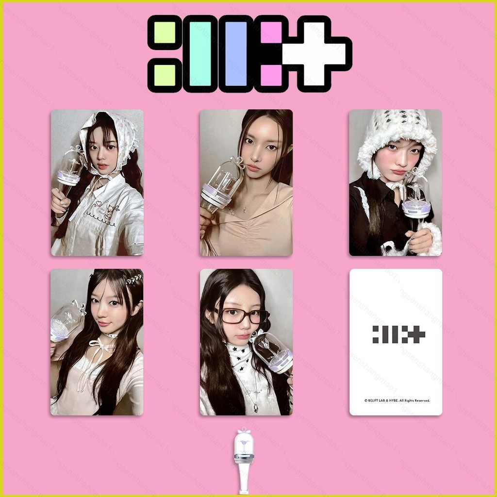 PS1 5 Cái / bộ ILLIT MOKA LOMO Card Hỗ Trợ Lightstick Bưu Thiếp Bộ Sưu Tập Ngôi Sao Ngoại Vi SP1
