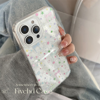 Ins Hàn Quốc Bling Girlish Stars Bow Vỏ Toàn Màn Hình Cho iPhone 11 16 16E 15 14 13 12 Pro Xs Max XR X 7 8 Plus SE Ốp Lưng TPU Mềm HD Trong Suốt Vỏ Điện Thoại Bảo Vệ Lấp Lánh