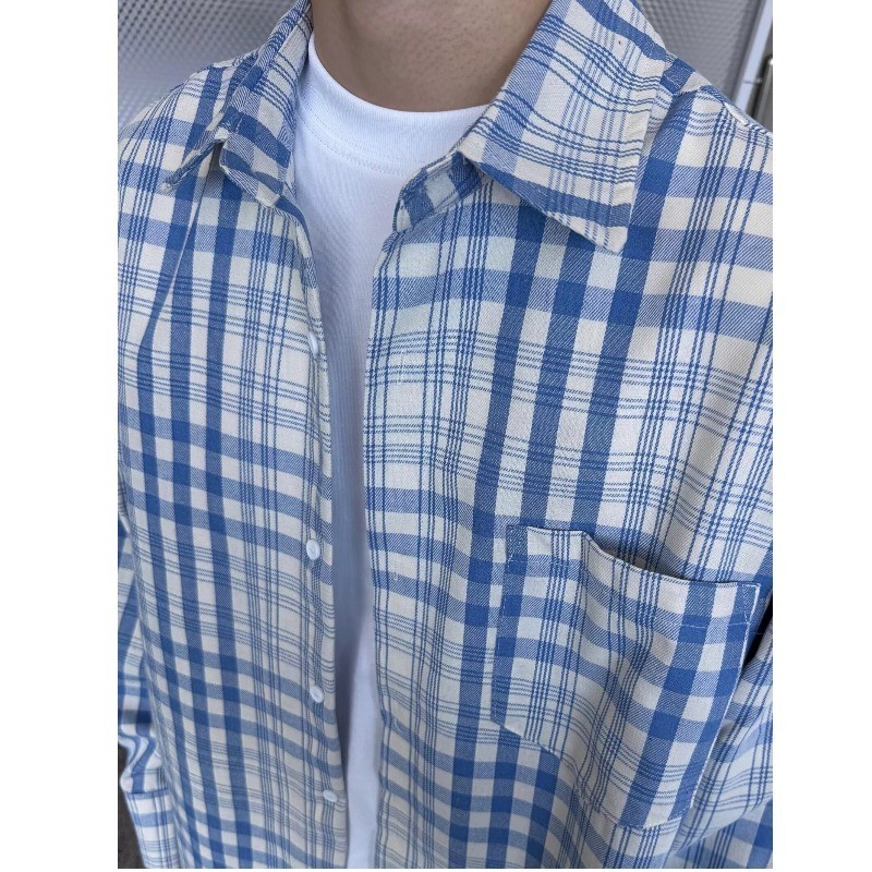 VG Áo sơ mi Cotton mỏng nam , tay dài dáng rộng cổ điển, cả nam và nữ đều có thể mặc