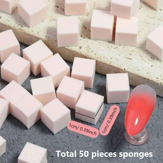 AFTEROF 50 Cái / bộ Miếng bọt biển nghệ thuật làm móng, Miếng bọt biển chuyển màu móng tay DIY mềm mại, hình vuông có bút lấy Bàn chải móng tay gradient Phụ kiện dụng cụ làm móng tay