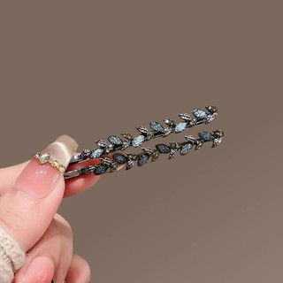 MAUROPOLI Kẹp Tóc Lá Thủy Tinh Một Từ Bên Gãy Cao Cấp Phong Cách Mới Nữ Mũ Đội Đầu