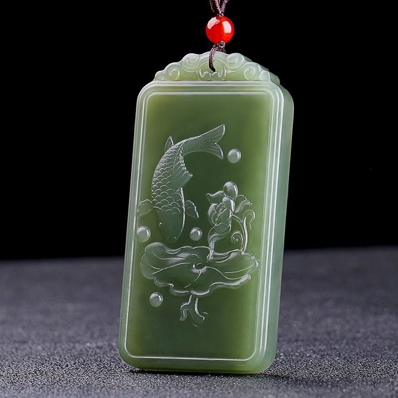 Mặt dây chuyền Sapphire Guanyin tự nhiên Nam Nữ Phong cách Ngọc Thương hiệu Mặt dây chuyền ngọc thủ công