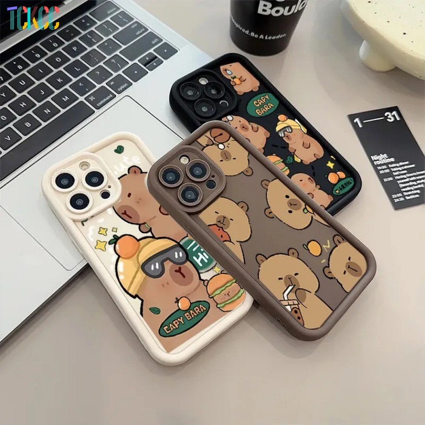 Ốp Điện Thoại Họa Tiết Capybara Thoáng Mát Cho OPPO A5 Pro Reno 13 Pro 13F 12 Pro 12F A3 4G Find X7 Ultra Ốp Lưng