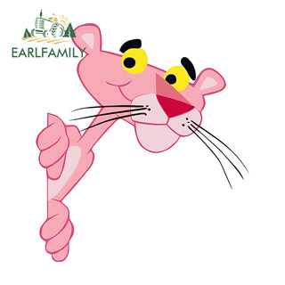EARLFAMILY Pink Panther Peeker Nhãn Dán Xe Hơi Thời Trang Kawaii Xe Đẩy Chống Thấm Nước Guitar Aquaflask JDM Vinyl Decal Tắc Xước Trang Trí
