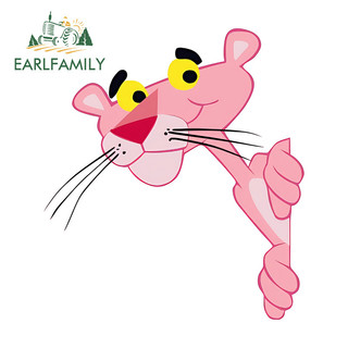 EARLFAMILY Pink Panther Peeker Nhãn Dán Xe Hơi Thời Trang Kawaii Xe Đẩy Chống Thấm Nước Guitar Aquaflask JDM Vinyl Decal Tắc Xước Trang Trí